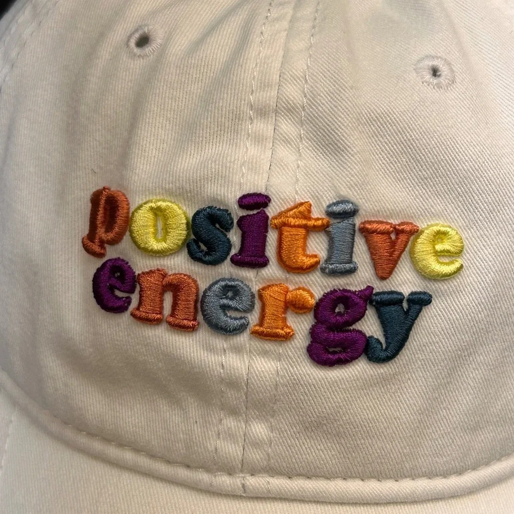 Positive Energy Womens White Unbranded Baseball Hat Bow Back OSFM